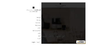 Website in Arabic Version Menu